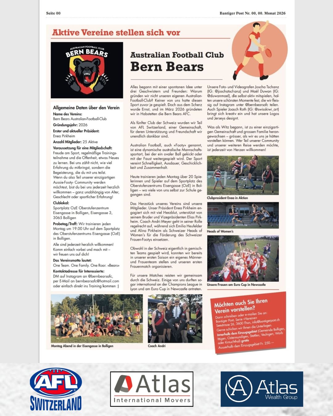 🏉🇨🇭 Bern Bears AFC in the Media 🇦🇺🏉