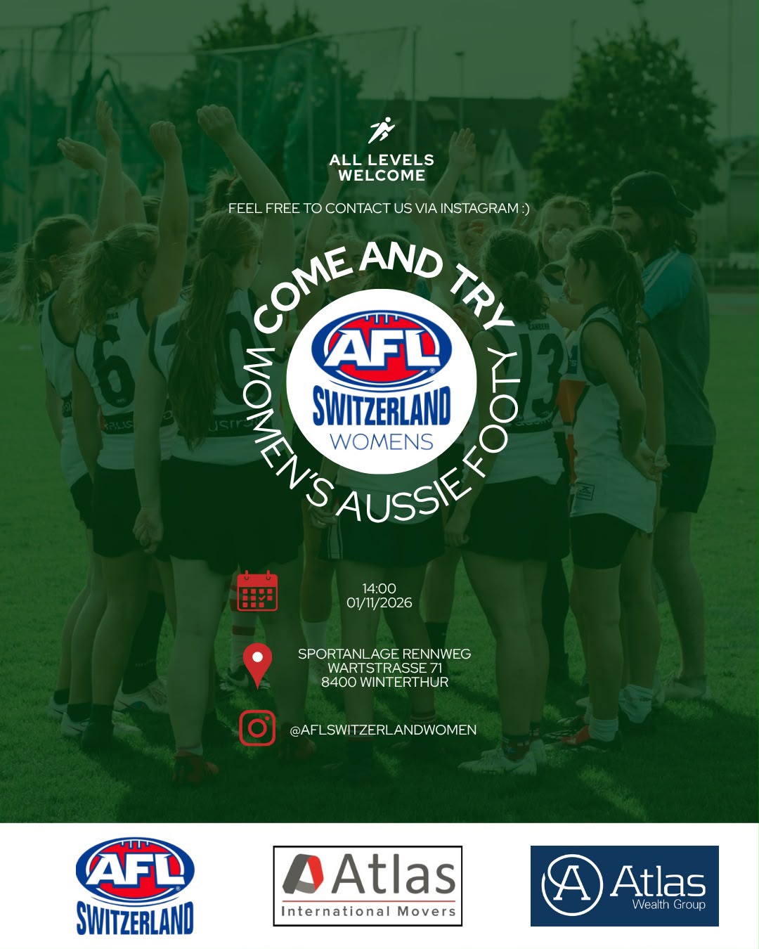 🏉🇨🇭 Women‘s Come and Try in Winterthur – This Sunday🇦🇺🏉